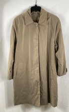 London Fog Men's Taupe Hooded Trench Coat Water Repellent Lined Size M NWT