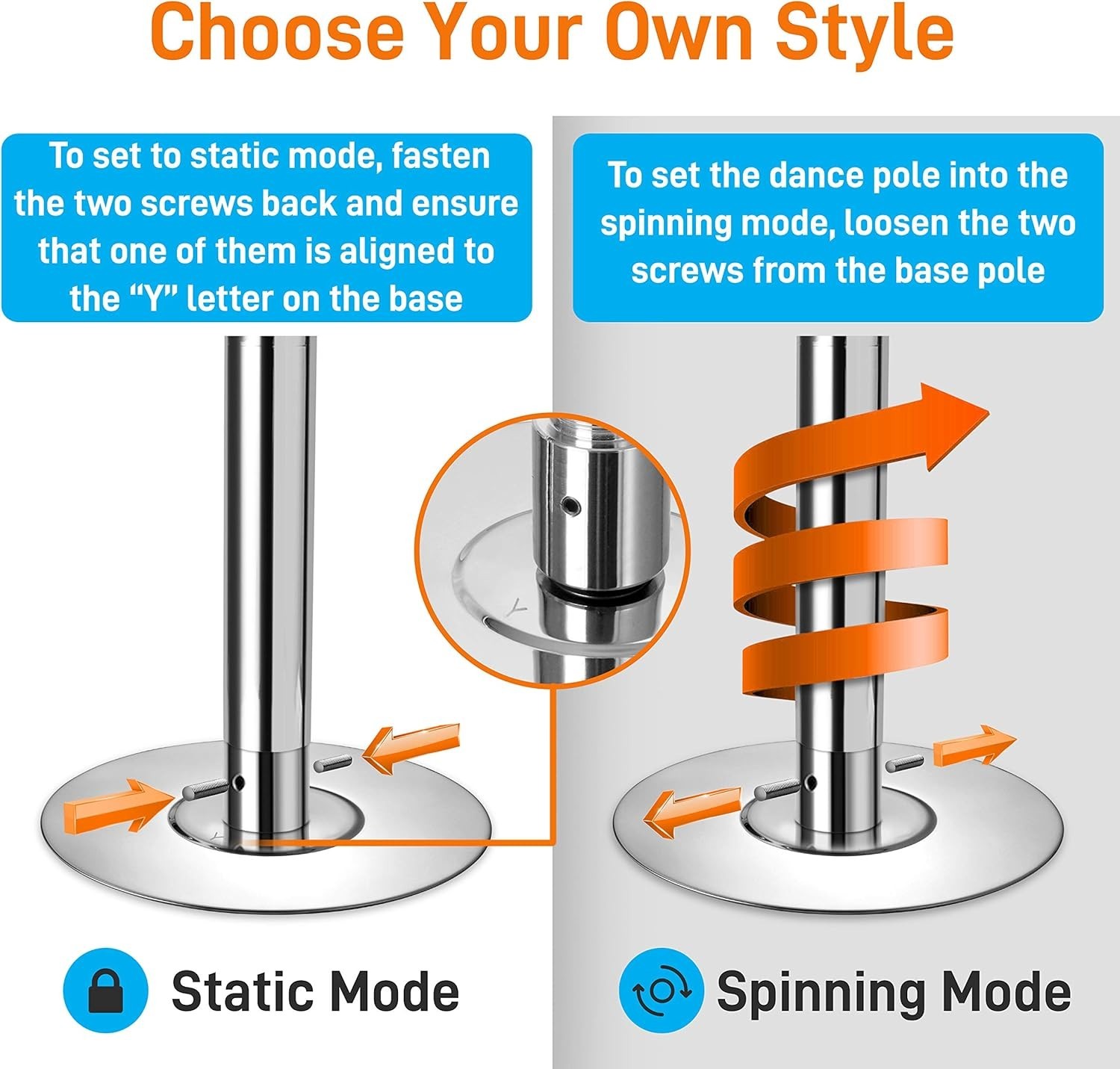 Easy-Setup 45mm Professional Dance Pole 10" Extension – For Dance & Fitness