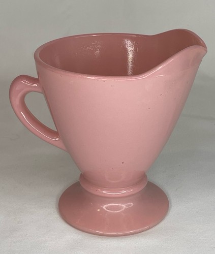 Vintage HAZEL-ATLAS Ovide Plantonite Pastel Pink 4 Oz Creamer - Picture 3 of 8