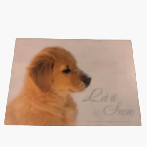 Christmas Card Mailing Service Golden Retriever Puppy Let It Snow - Picture 1 of 6