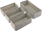 Fabric Storage Organizer Set of 4 – Versatile Kitchen Drawer Bins for Gray 