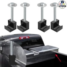 Truck Tool Box Mounting Clamps Black 4 Pack Aluminum J Hooks No Drill