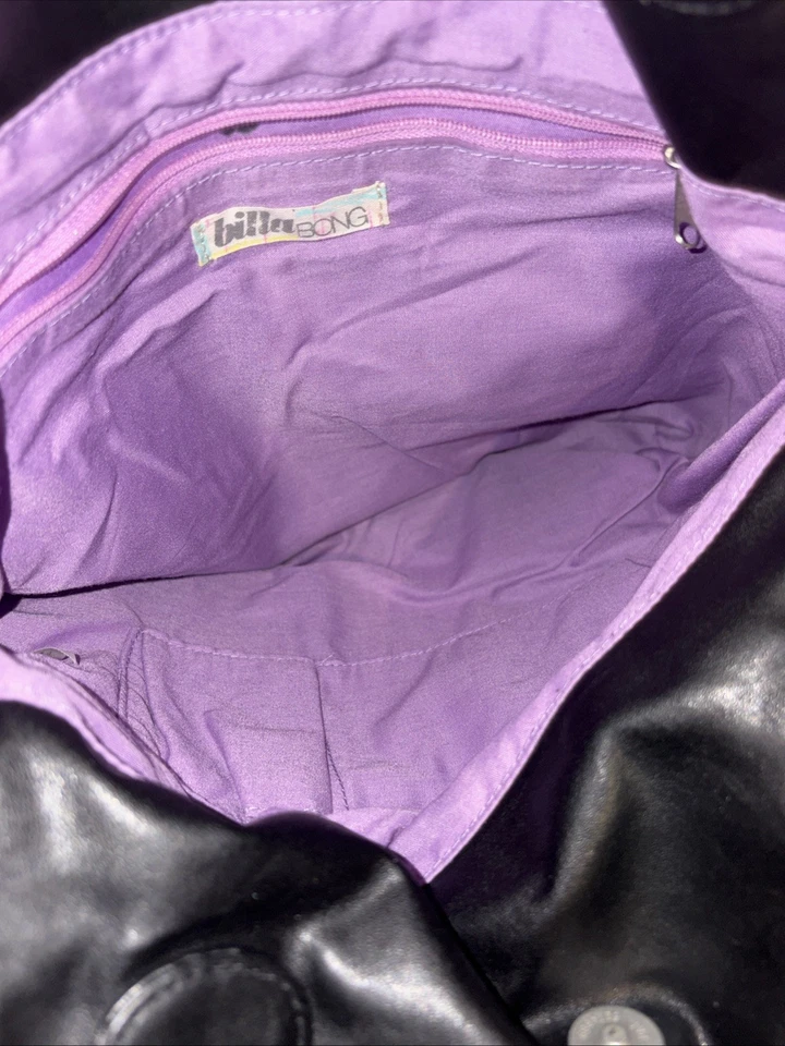 Bolso de Mano Billabong Vintage Cuero Blanco y Negro Patchwork Foto 4 de 4