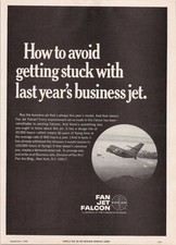 Pan Am Fan Jet Falcon Vintage 1969 Magazine Print Ad Business Aviation Decor