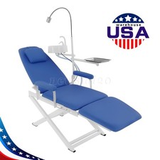 Dental Portable Chair Mobile Exam Folding Silla+LED Light Lamp+Tray ns