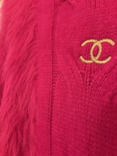 NEW Mohair Feel Soft Cerise pink  Gold Logo Jumper.Farfetch 16/18 Paid £50.BNWT