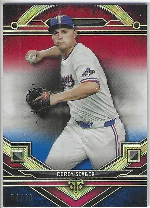 2024 Topps Triple Threads COREY SEAGER Rangers Red White Blue Parallel #d 04/10