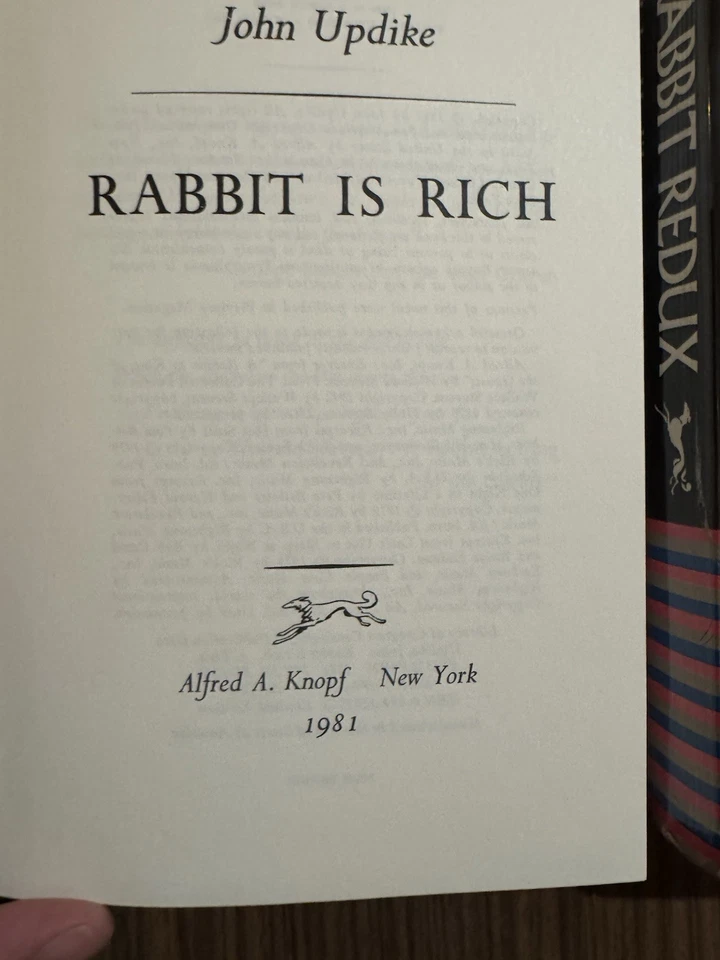 John Updike Rabbit Is Rich and Rabbit Redux 1st Edition Hardcover Dust Jacket - Image 2 of 3