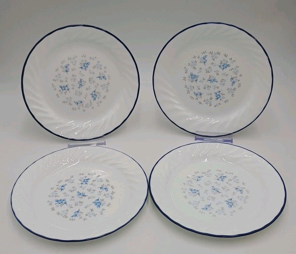 Corelle Corning Blue Fleur Dessert Bread Plates 7-1/8