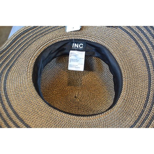 I.N.C. International Concepts Women's Striped Floppy Hat in Natural Tan & Black - Picture 5 of 5