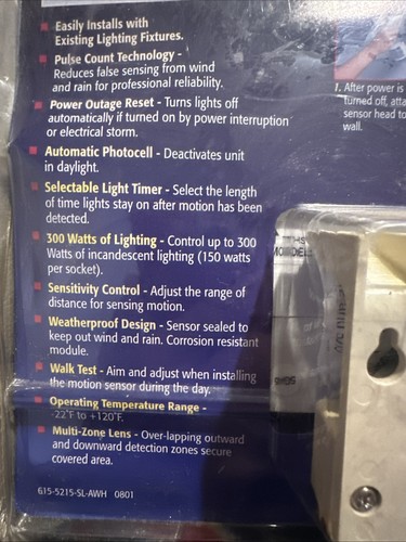 Vintage 2001 Heath Zenith Motion Sensor Light Control COMBO PAK!  NEW!! - Picture 6 of 8