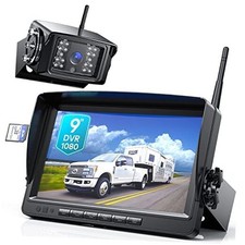 HD 1080P 9" Wireless Backup Camera System, 9-inch Dual/Quad Split Monitor