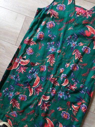 Next grün Blumendruck Leinen Mix Tunika Kleid Taschen Urlaub Smart Casual UK12 - Bild 10 von 18