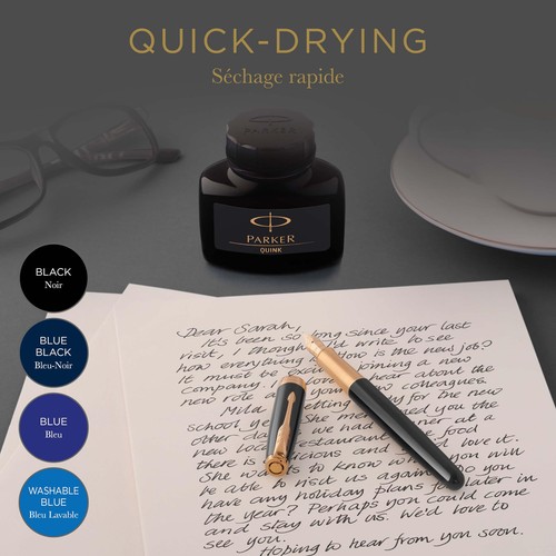 parker 1950375 quink ink bottle, black, 57 ml - Picture 5 of 7