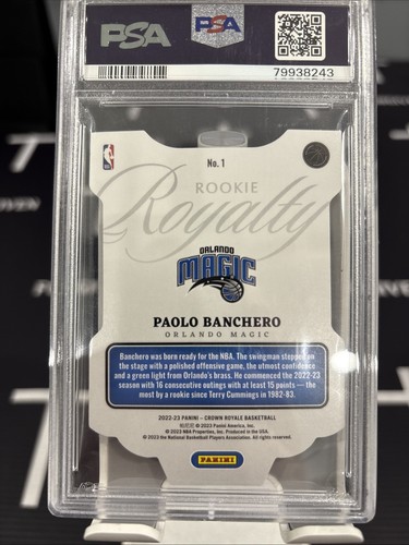 2022-23 Panini Crown Royale Paolo Banchero Rookie Royalty #1 Purple /25 PSA 9 - 第 2/2 張圖片