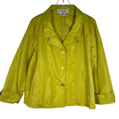 Carlisle Damen Poly Seide Blazer Jacke 18 Chartreuse Knopfleiste klassisch - Bild 1 von 6