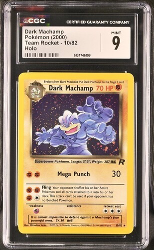 CGC 9 Dark Machamp 10/82 Holo Rare Team Rocket Mint Pokemon Card