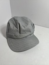 J Hats Vintage Railroad Conductor Hat Medium Blue  White Stripe   New No Tags M