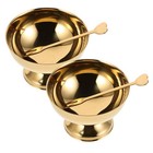  2pcs Stainless Steel Footed Dessert Cups: Metal Dessert Bowls Goblet for