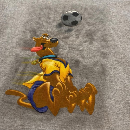 Vintage Youth Scooby Doo Soccer Tee Shirt Top Cartoon Network 2000 Y2K M 8 90s - Picture 2 of 8