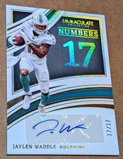 Jaylen Waddle Immaculate Collection Numbers auto RARE JERSEY MATCH LAST OF PRINT