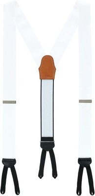 Trafalgar Sutton Solid Color Silk Formal Suspenders | Y-Back, White 