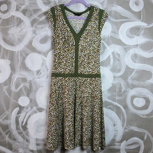 BCBGMAXAZRIA Kleid Wmn Gr. S grün bunt geometrisch gepunktet ChicCore bequem - Bild 4 von 8