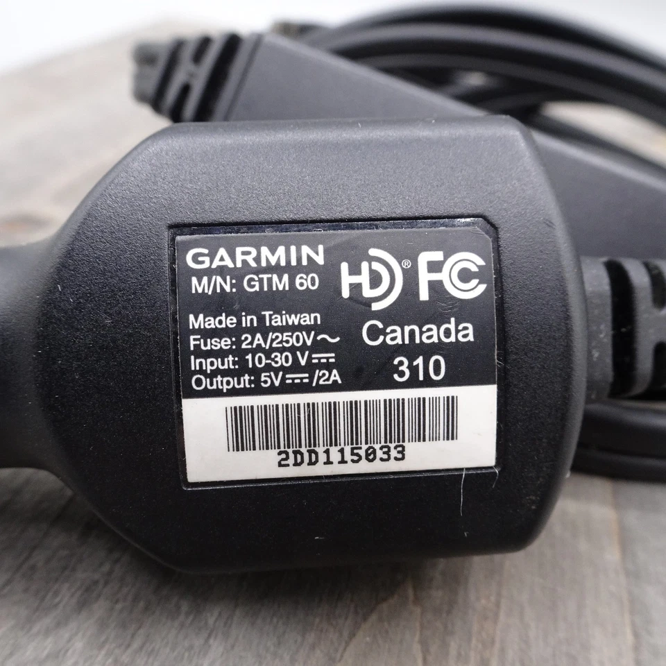Cable cargador receptor de tráfico digital Garmin GTM 60 HD probado fabricante de equipos originales funcionando Foto 2 de 4