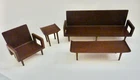 Vintage 1958 Mattel pre-BARBIE Modern MCM Wooden DOLL Living Room Furniture