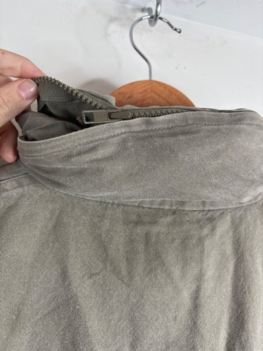 VTG 80s Banana Republic Safari Vest S Green Canvas Photographer Stowaway Hood - Picture 7 of 9