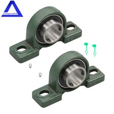 2PCS UCP210-32 Pillow Block Bearing 2" Bore, 2-Bolt Self-Aligning 3 Lips Seal