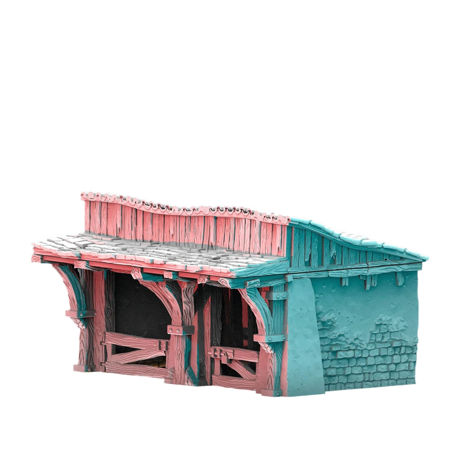 Village's Stable Last Sword : écurie miniature en résine 28mm pour décors de jeux de rôle