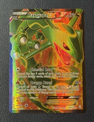 2012 Pokémon Rayquaza EX Full Art 123/124 Black & White Dragons Exalted NM-Mint - Picture 1 of 15