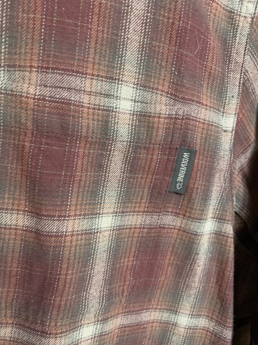 Wolverine Men’s XL Plaid Flannel Shirt Brown Long Sleeve 100% Cotton Workwear - Picture 5 of 10