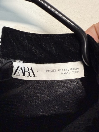 Zara Pailletten Kleid Samt Pailletten High Neck XXL - Bild 3 von 4