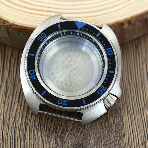 44mm Silvery Watch Case SKX 6105 Tuna Modify Parts Sapphire Unidirectional Bezel - Picture 20 of 72