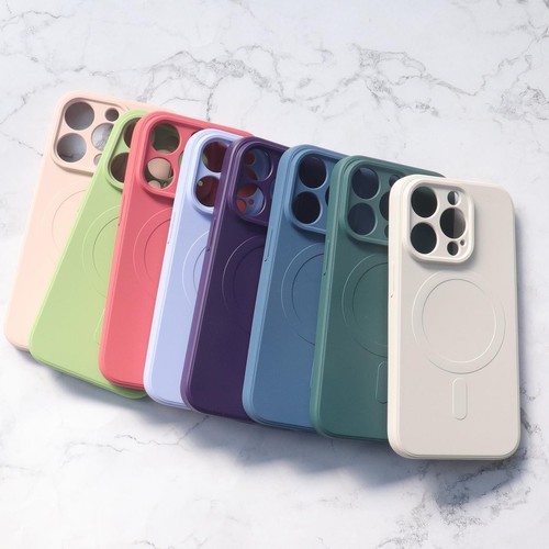 Silikonowe etui kompatybilne z MagSafe do iPhone 15 Plus Silicone Case - szare - Zdjęcie 4 z 7