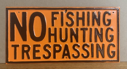 KANSAS OLD STEEL SIGN POSTED NO TRESPASSING HUNTING EMBOSSED REPAINTED PLATE RP - Picture 1 of 6