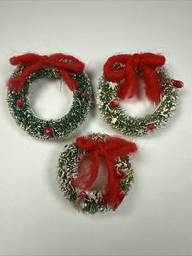 Vintage Doll House Miniature CHRISTMAS WREATHS 1:12 Scale Set Of 3 Holiday