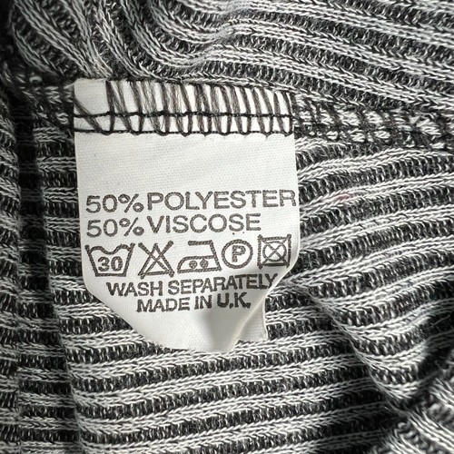 BooHoo Size 8 US Gray Black Stripe Bodycon Fitted Casual Shift Dress Long Sleeve - Picture 7 of 7