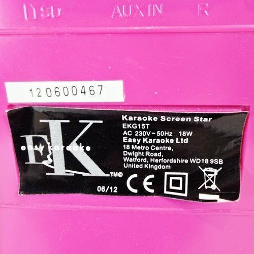 Easy Karaoke EKG15T Pink Karaoke Machine with Screen + 2 microphones + CD's - Picture 16 of 16