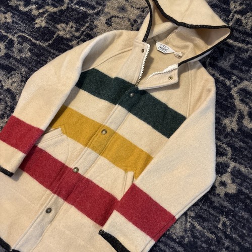 VINTAGE Woolrich Hudson Bay Jacket small Striped Navajo Rare Hudson Bay 3 Point - Picture 2 of 9