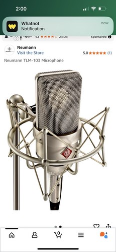 Neumann TLM 103 Large-Diaphragm Condenser Microphone $1195.00 On Amazon - Picture 2 of 3