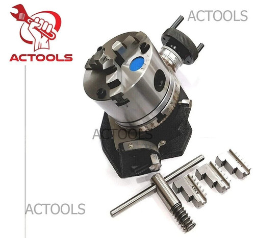 Tilting Rotary Table 4" Inch With Self Centering Chuck 100 mm  And Backplate USA - Picture 13 of 14