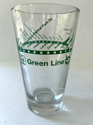 Chicago Green Line Subway Pint Glass Listing All Stations - Made by Libbey Glass