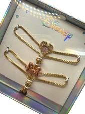 Disney Minnie Mouse Gold Tone Bolo Bracelet Set Of Two NIB