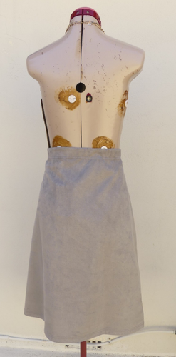 W LANE Silver A-Line Suedette SKIRT Size Aus 18 NWT Grey Stretch Classic Office - Imagen 7 de 8