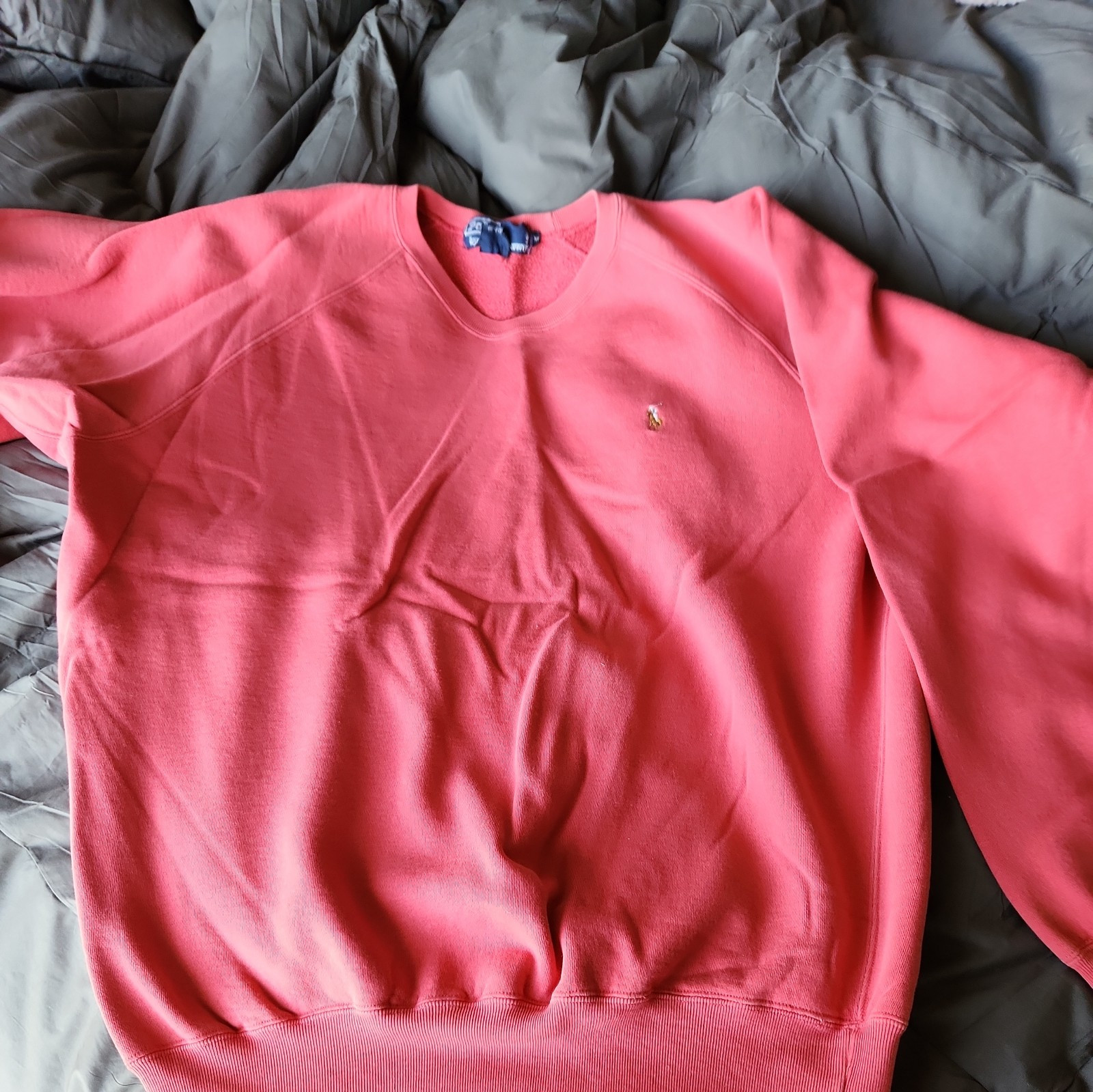 PONY Polo pullover Ralph Lauren vintage felpa uomo media primavera melone con frangia blu