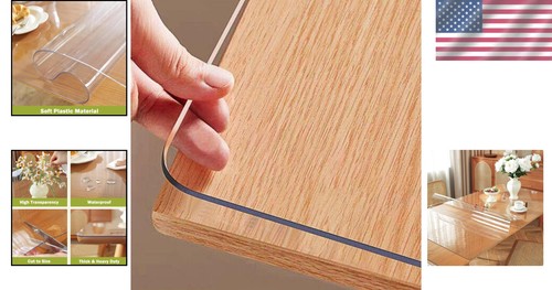 Clear Table Protector 42 x 60 Inch, 1.5mm Thick Pl - Picture 2 of 10