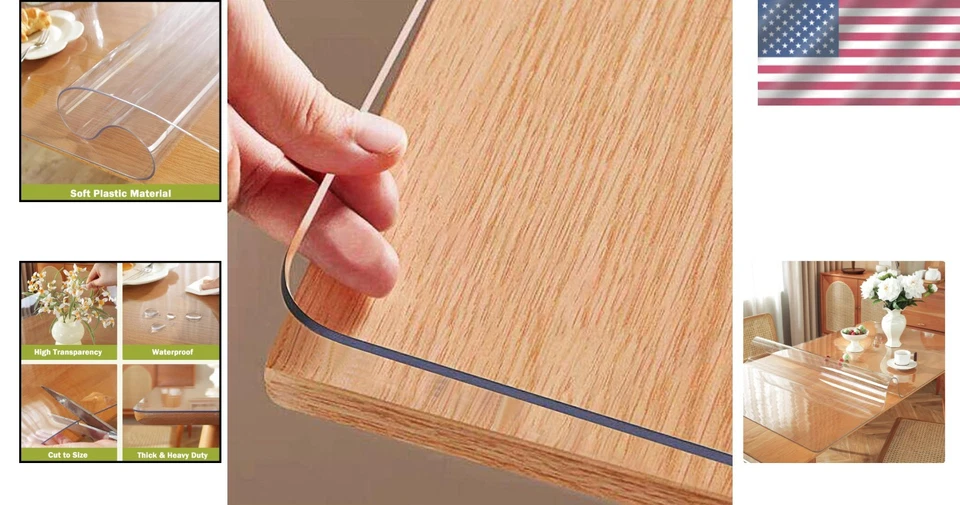 Clear Table Protector 42 x 60 Inch, 1.5mm Thick Pl - Image 2 of 4